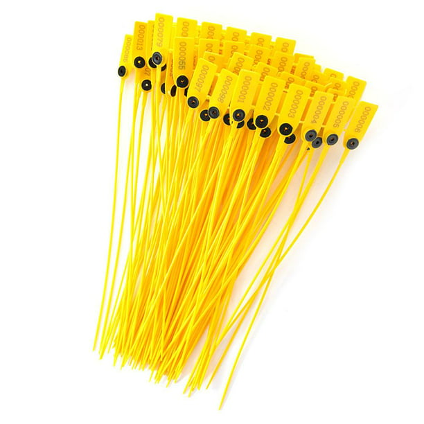 100Pcs Yellow Package Transportation Truck Plastic Security Seal 40cm Label Cable Ties 